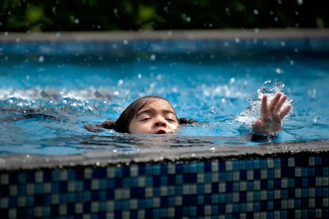 Child near drowning in swimming pool